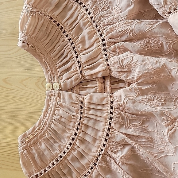 LUCKY BRAND Floral Embroidered Blouse US XS - Picture 9 of 13